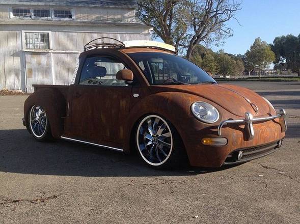 Dono transforma fusca em picape "rat look" Turbo Diesel e consegue vendê-la por preço inacreditável (13 fotos)