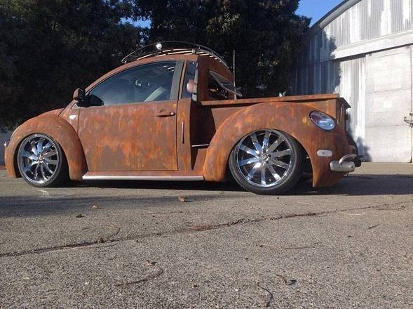 Dono transforma fusca em picape "rat look" Turbo Diesel e consegue vendê-la por preço inacreditável (13 fotos)