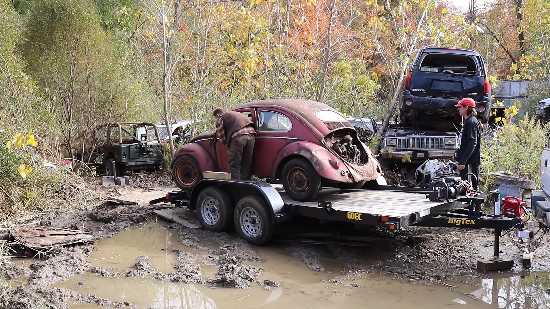 rare vw beetle spent 52 years in a junkyard gets rescued for full restoration 7