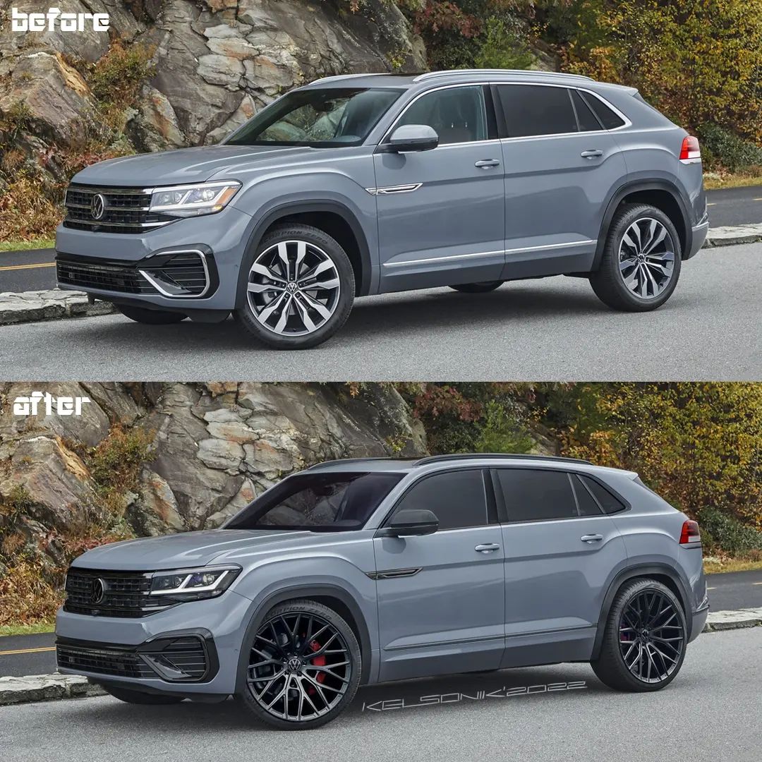 vw atlas cross sport muscles up with cgi shadow line sits low on big wheels 1