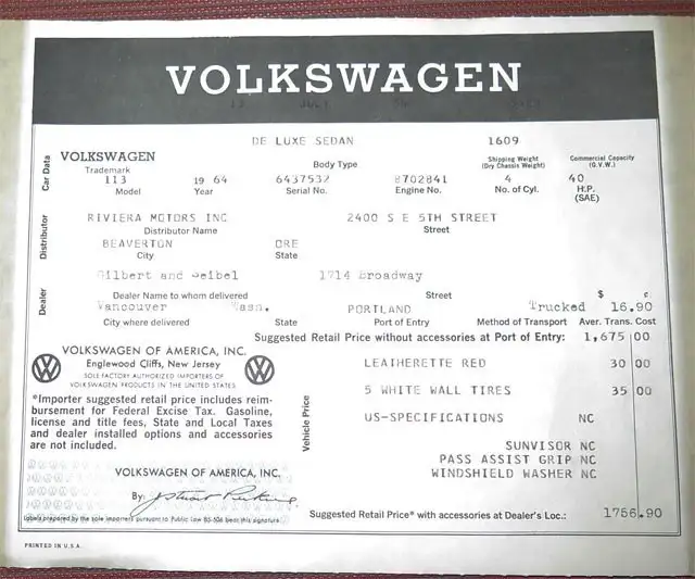 VW Fusca 1964 / Photo: spicercollectorcars.com
