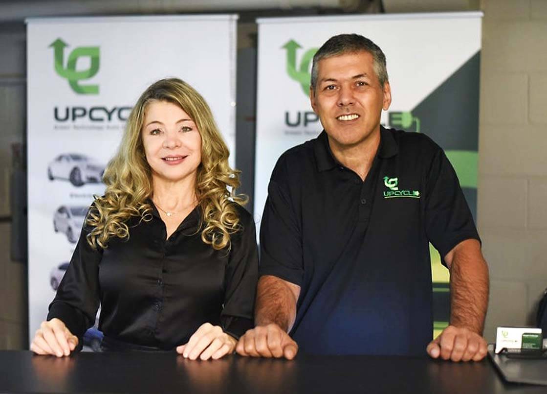 Natal Antonini e sua esposa Magali Freiberger / Foto reprodução: Upcycle Green Technology